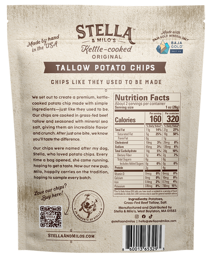Kettle-Cooked Original Tallow Potato Chips 2 oz.