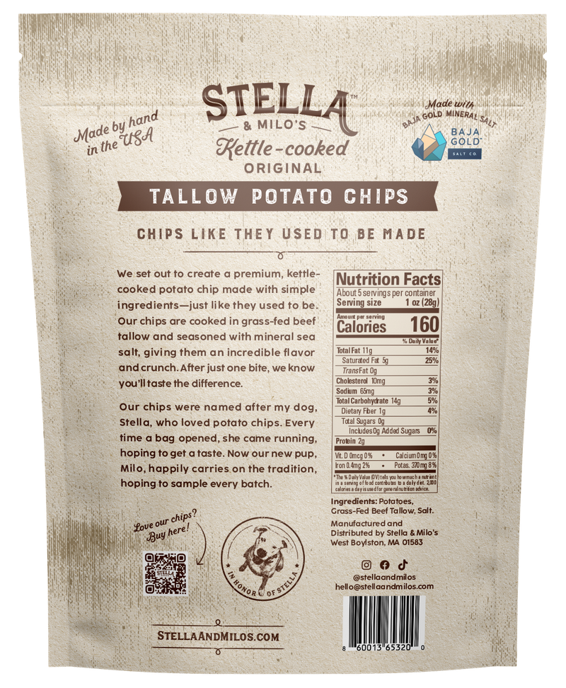 Kettle-Cooked Original Tallow Potato Chips 5 oz.