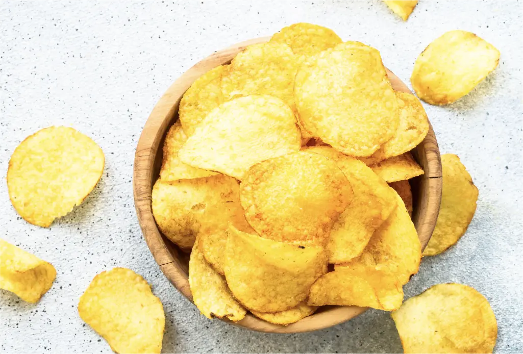 A bowl of Stella & Milo's Kettle-cooked Tallow Potato Chips