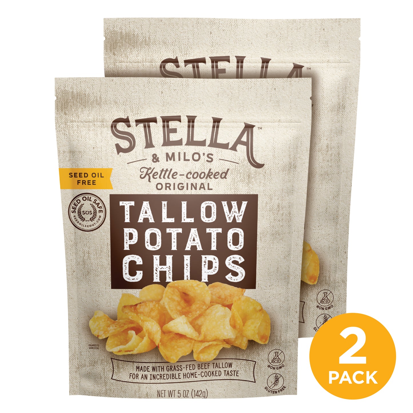 Kettle-Cooked Original Tallow Potato Chips 5 oz.