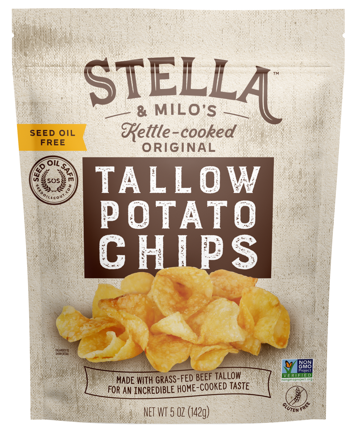 Kettle-Cooked Original Tallow Potato Chips 5 oz.