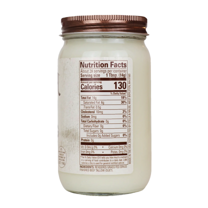 Grass Fed Beef Tallow for Cooking and Frying
