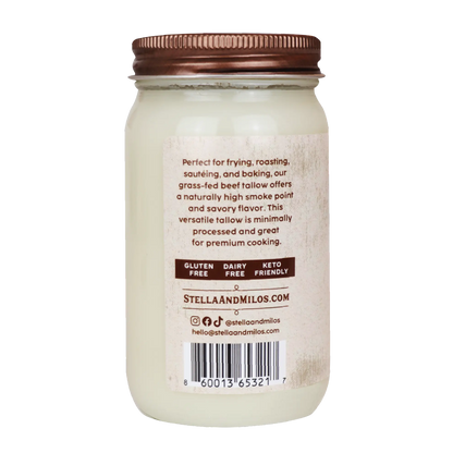 Grass Fed Beef Tallow for Cooking and Frying