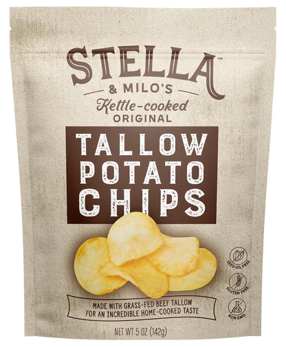 Stella & Milo's Kettle-cooked Tallow Potato Chips front of package