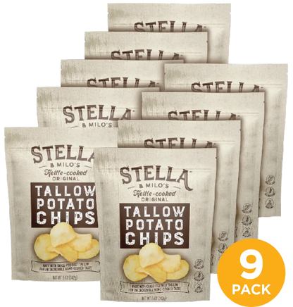 9-pack of Stella & Milo's Tallow Potato Chips